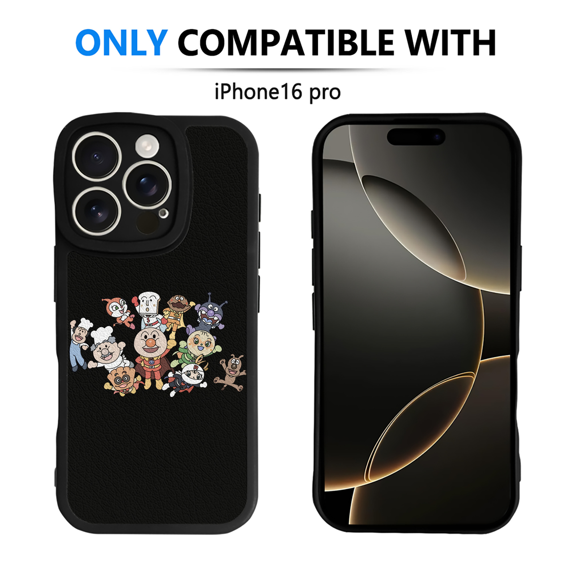 （画像用） アンパンマン Anpanman 【iPhone 16シリーズ対応】シリコンスマホケース（レザー調） 材質：シリコン
